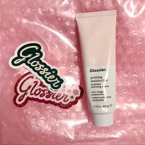 NWT Glossier priming moisturizer stickers bag new